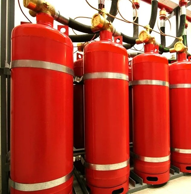 Модули газового пожаротушения типа 2МП-Л (горизонтальное расположение баллона) 